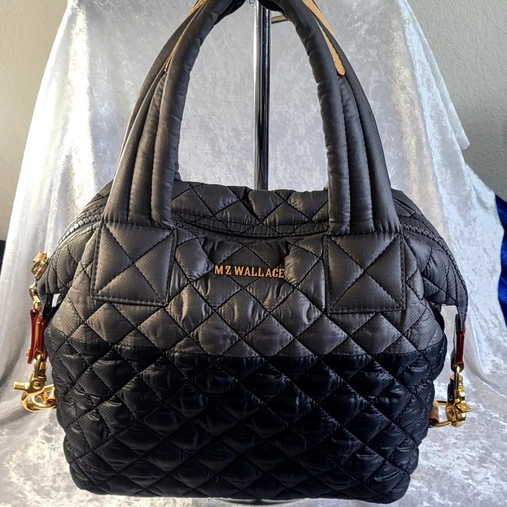 MZ Wallace Black Quilted Crossbody Bag